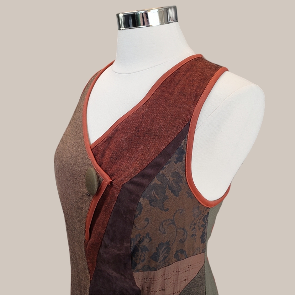 Patchwork Sleeveless Dress - Multicolor - image 5